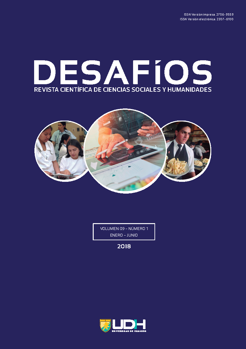 					View Vol. 9 No. 1 (2018): Revista Desafíos (ene-jun)
				